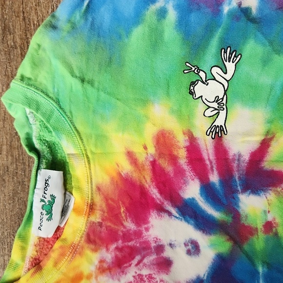 Peace Frogs Y2K Vintage Tie-Dye Sweatshirt Size Small - Picture 2 of 5